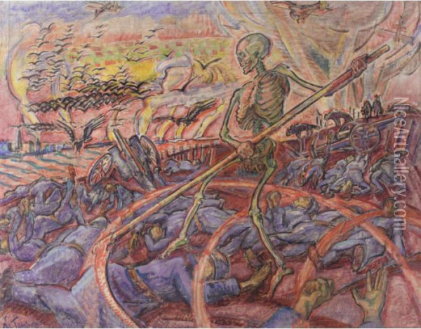 The Grim Reaper Oil Painting - Nikolai Aleksandrovich Tarkhov