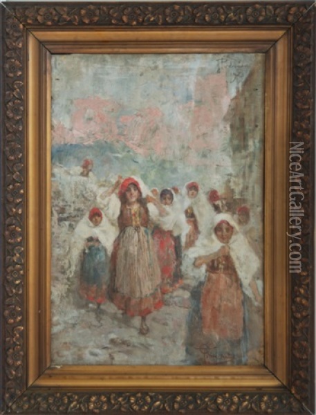 Donne Di Premana Oil Painting - Giovanni Battista Todeschini