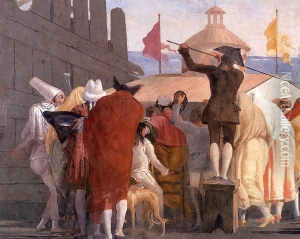 Mondo Novo (detail) Oil Painting - Giovanni Domenico Tiepolo