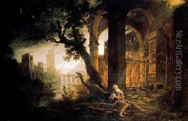 Landscape with the temptations of San Antonio Abad Oil Painting - Claude Lorrain (Gellee)