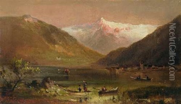 Zell Am See Mit Kitzsteinhorn Oil Painting - Alfred K.J.O. von Schoenberger