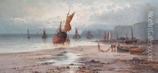The Last Load, Cornish Coast Oil Painting - Sidney Yates Johnson