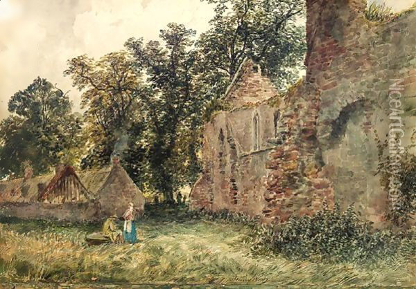 Beauly Abbey Oil Painting - Samuel Bough