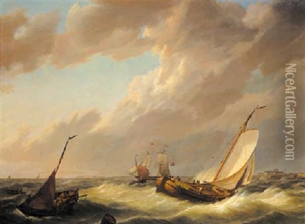 View Of The River Schelde With The Vessel 