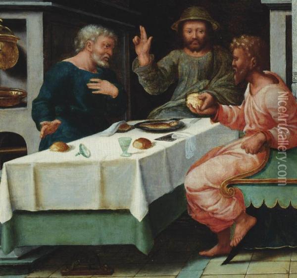 The Supper At Emmaus Oil Painting - Lambert Lombard