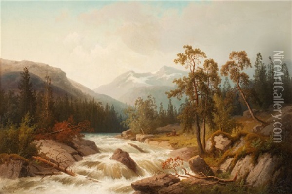 Varflod I Fjallen Oil Painting - Carl Abraham Rothsten