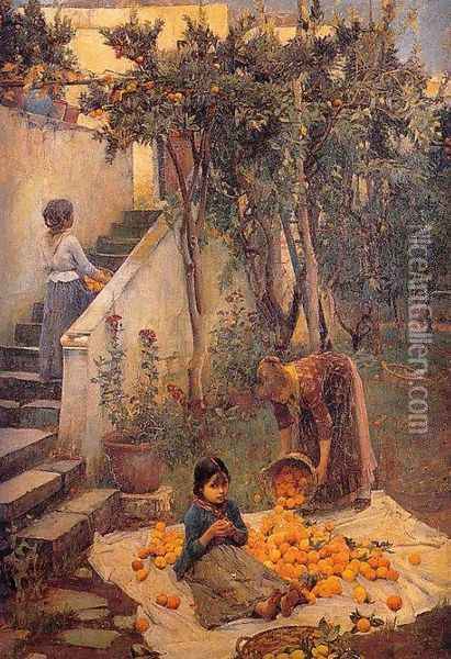 The Orange Gatherers 1890 Oil Painting - John William Waterhouse