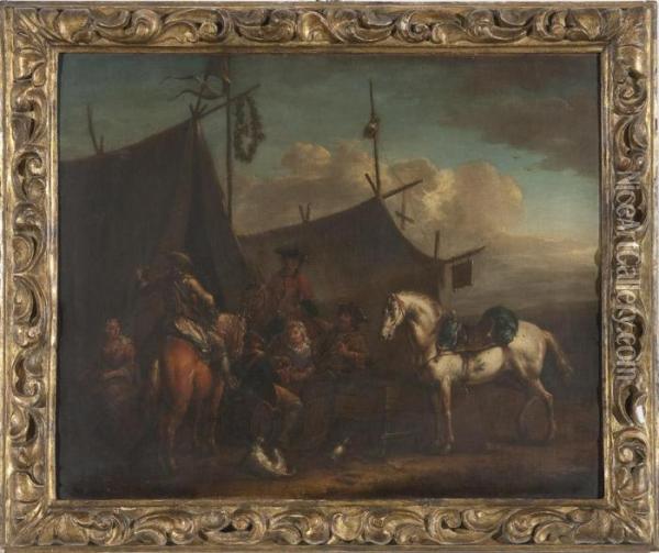 Sosta Di Soldati Oil Painting - Pieter van Bloemen