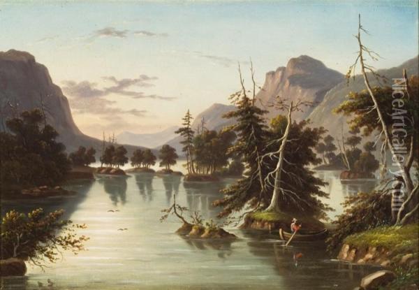 Boating In The Hudson River Valley Oil Painting - Thomas Chambers