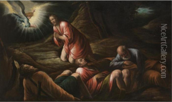 The Agony In The Garden Oil Painting - Leandro Bassano