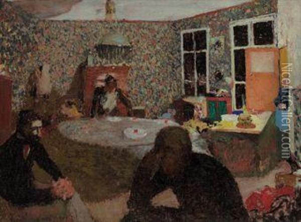 La Soiree Familiale Oil Painting - Jean-Edouard Vuillard