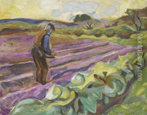 Samannen (the Sower) Oil Painting - Edvard Munch