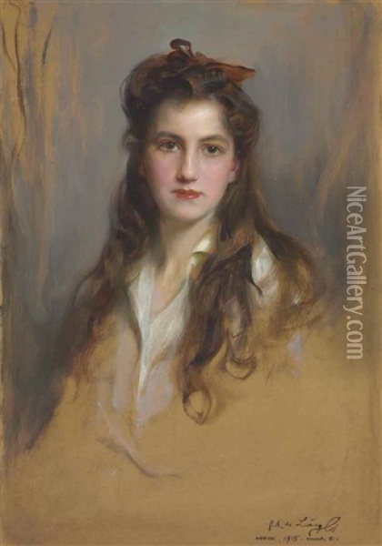 Portrait Of Princess Nina Georgievna (1901-1974) Oil Painting - Philip Alexius De Laszlo