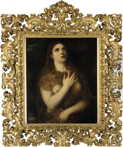 The Penitent Magdalen Oil Painting - Tiziano Vecellio (Titian)