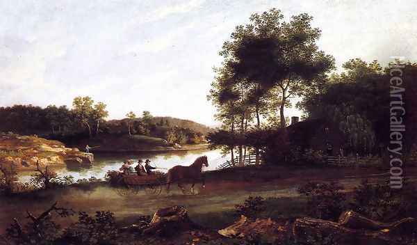 The Carriage Ride Home Oil Painting - Thomas Birch