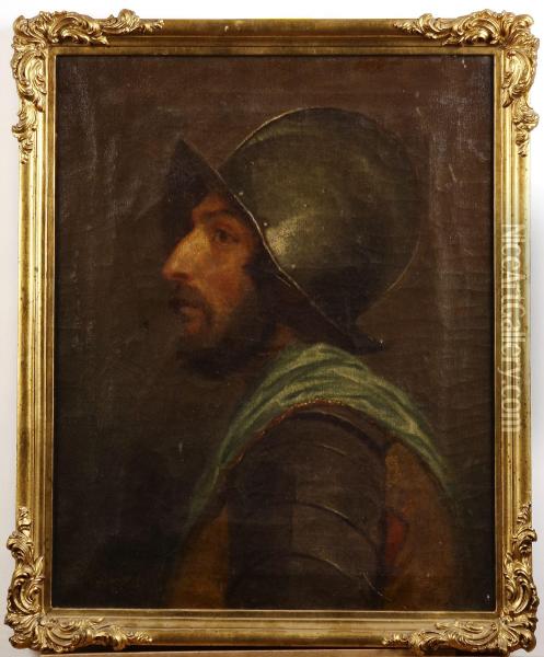 Spansk Soldat Oil Painting - Axel Hjalmar Lindqvist