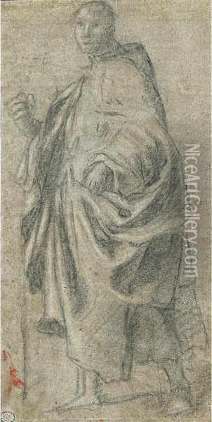 Figura Maschile Ammantata, In Piedi Oil Painting - (Jacopo Carucci) Pontormo