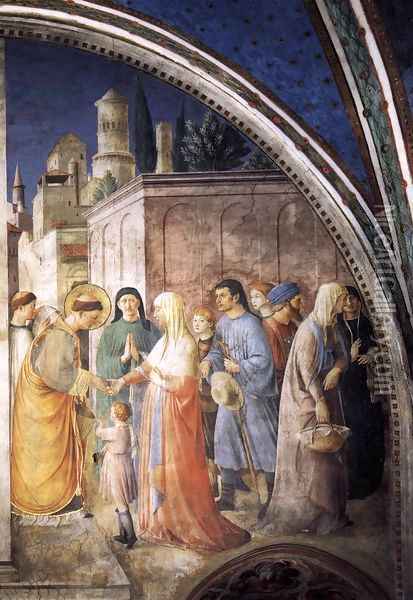 St Stephen Distributing Alms Oil Painting - Angelico Fra