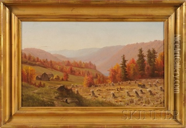 Autumn Hillside Landscape Oil Painting - John Dobson Barrow