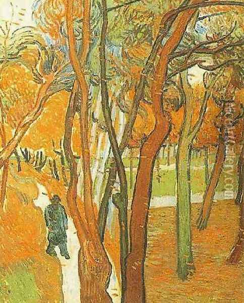 Les feuilles tombantes 1889 Oil Painting - Vincent Van Gogh