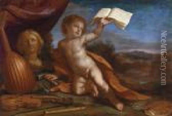 Virtuous Cupid Oil Painting - Guercino