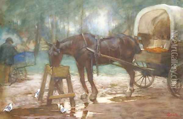 A break from work Oil Painting - Ferdinand Oldewelt