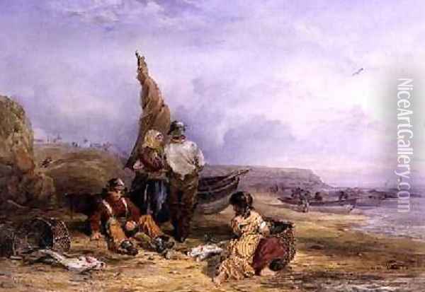 Figures on a Beach 1846 Oil Painting - John Henry Mole
