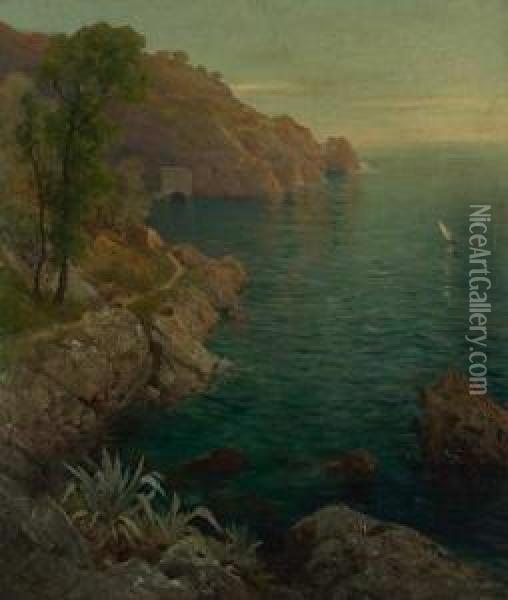 Meereskuste Bei Nervi Oil Painting - Otto Friedrich Leu