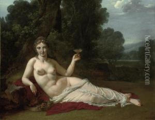 A Reclining Nude In A Wooded Landscape Oil Painting - Jean-Baptiste Mallet