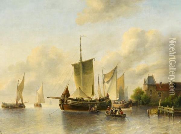 Harbour Scene Oil Painting - Antonie Waldorp