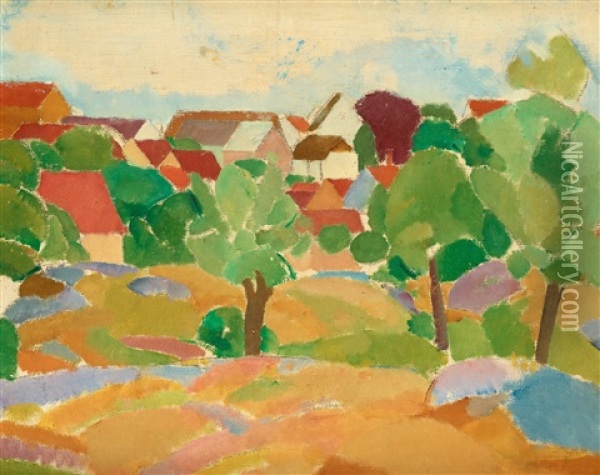 Summer Landscape, Svaneke Oil Painting - Karl Isakson