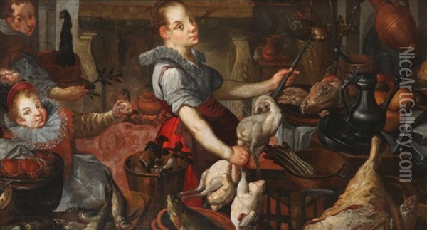 Interieur De Cuisine Oil Painting - Pieter Cornelisz van Rijck