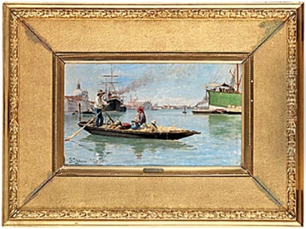 Veneziansk Utsikt Med Canale Grande Oil Painting - Carl Skanberg