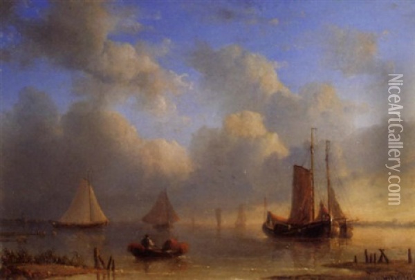 Kustenlandschaft Mit Fischerbooten Oil Painting - Jacobus Hendricus Johannes Nooteboom