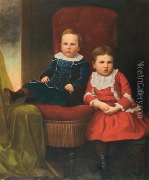 The Two Children Oil Painting - William Sawyer