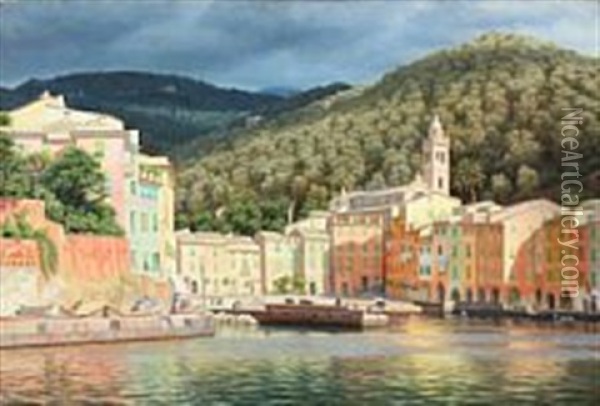 Portofino Oil Painting - Henrik Gamst Jespersen