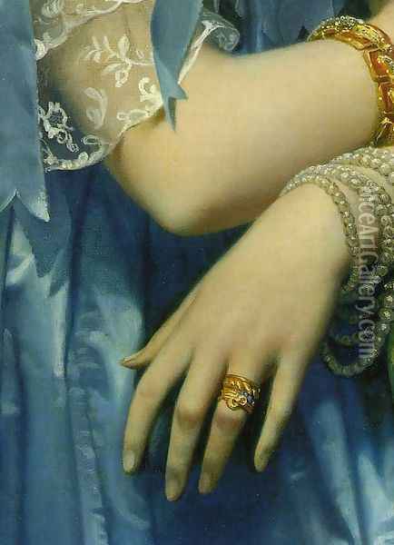 Princesse Albert de Broglie [detail ] Oil Painting - Jean Auguste Dominique Ingres