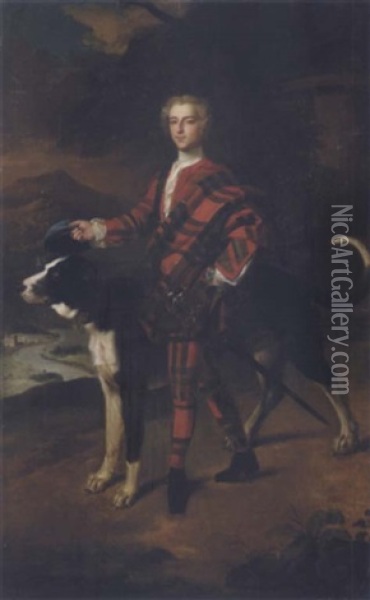 Portrait Of A Gentleman (a Member Of The Campbell Family Of Breadalbane?) Oil Painting - Jeremiah Davison