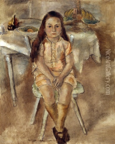 La Petite Marguerite Oil Painting - Jules Pascin