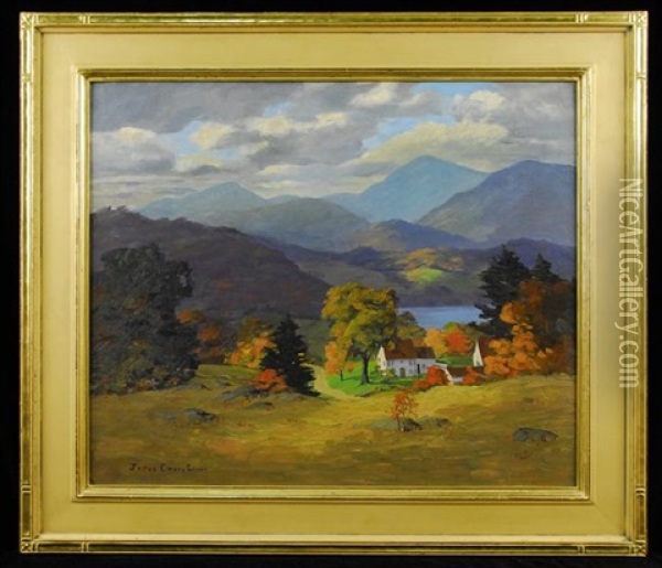 Homestead In The White Mountains With Lake Oil Painting - James Emery Greer
