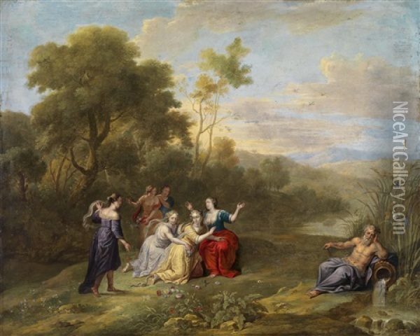 Landschaft Mit Mythologischer Szene, Vermutlich Den Tod Der Eurydike Darstellend Oil Painting - Abraham Willemsens