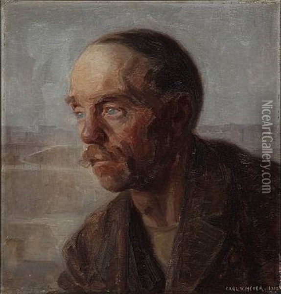 Hoved Af Arbejder Oil Painting - Carl Vilhelm Meyer