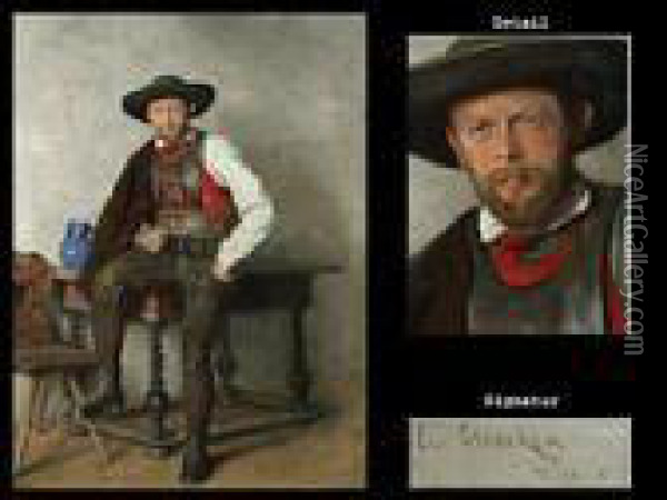 Tiroler Mann In Tracht Oil Painting - Emil Strecker