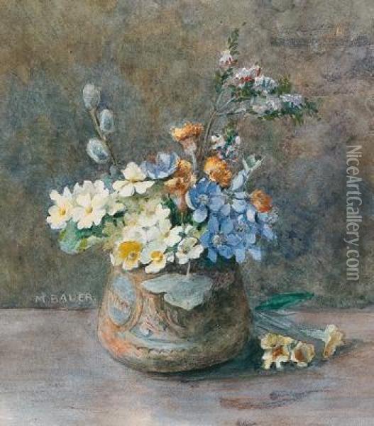 A Still Life With Spring Flowers Oil Painting - Marie Bauer