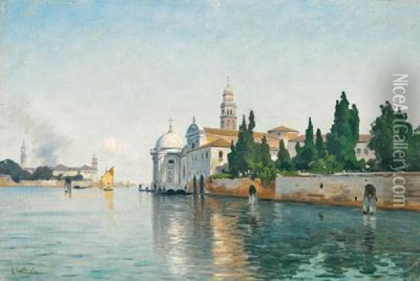 Camposanto Venedig Oil Painting - Ascan Lutteroth