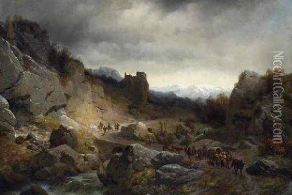 In The High Mountains Oil Painting - Karl Millner