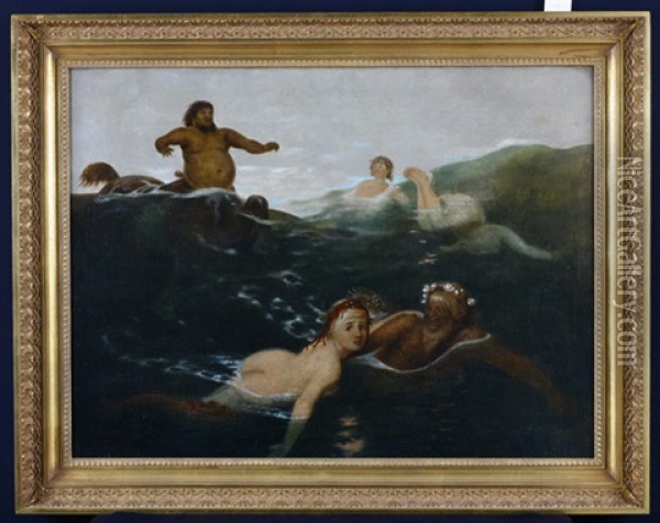 Im Spiel Der Wellen Oil Painting - Arnold Boecklin