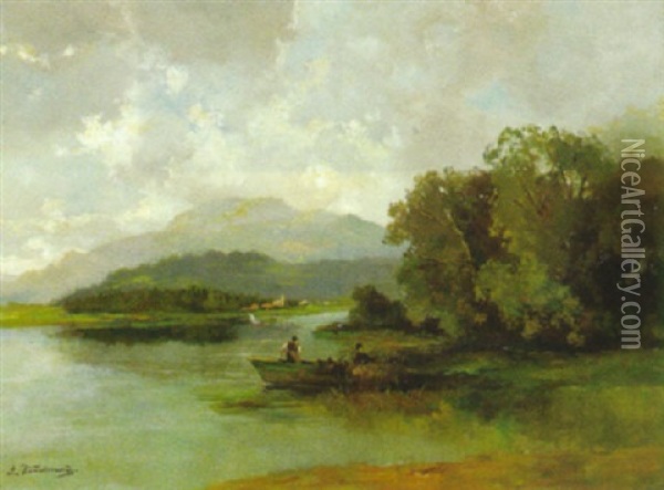 Am Chiemsee Oil Painting - Alfred Zimmermann
