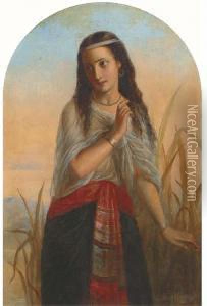 A Maiden In The Bullrushes Oil Painting - Laurent Joseph Daniel Bouvier