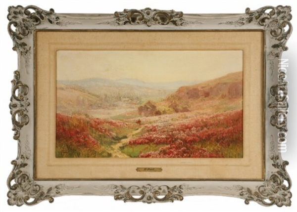 Valley Path Through Heather Oil Painting - Edouard Pail